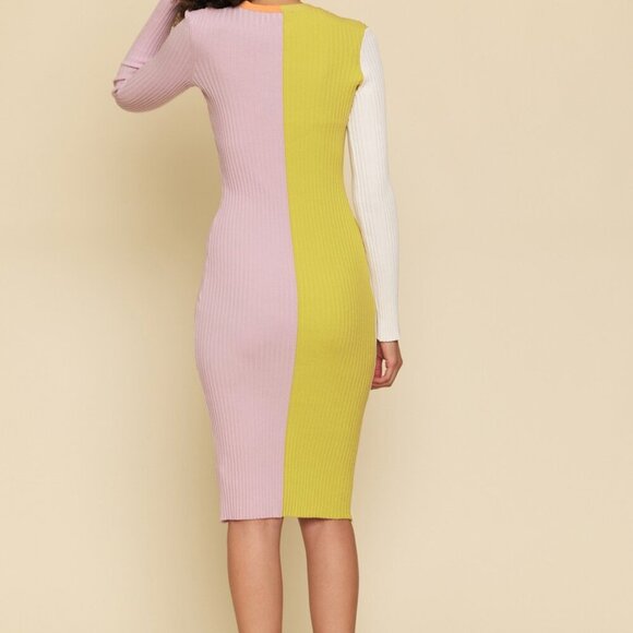 **NEW** MYSTREE COLOUR BLOCKED LONG SWEATER CARDIGAN DRESS - Picture 2 of 10